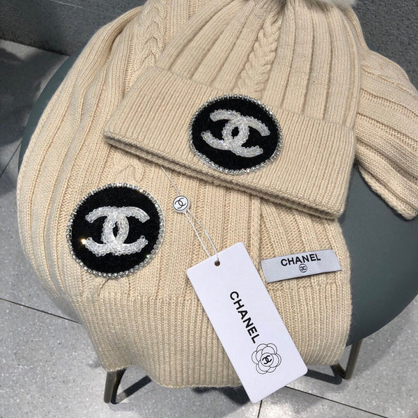 SET BERRETTO E SCIARPA IN LANA BEIGE BISQUE 424022