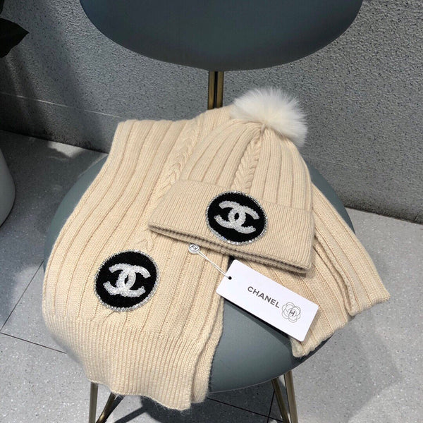 SET BERRETTO E SCIARPA IN LANA BEIGE BISQUE 424022