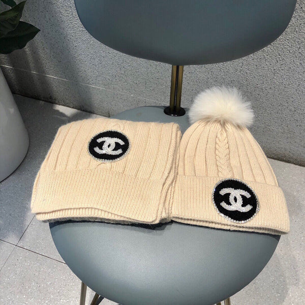 SET BERRETTO E SCIARPA IN LANA BEIGE BISQUE 424022