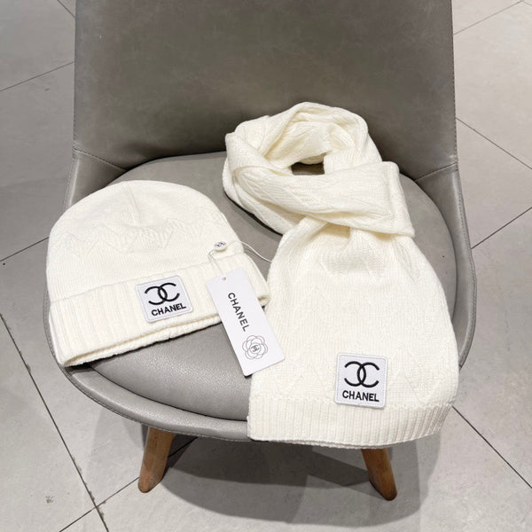 SET BEANIE HAT AND SCARF WHITE 427885