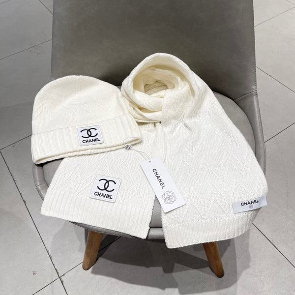 SET BEANIE HAT AND SCARF WHITE 427885
