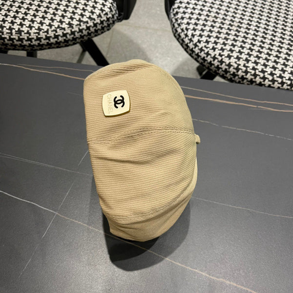 CAPPELLO BASCO IN VELLUTO A COSTE MARRONE ARACHIDI 429843