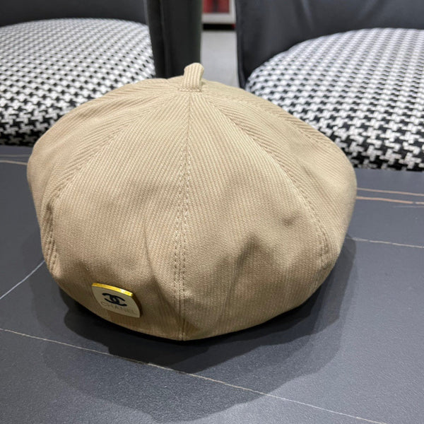 CAPPELLO BASCO IN VELLUTO A COSTE MARRONE ARACHIDI 429843