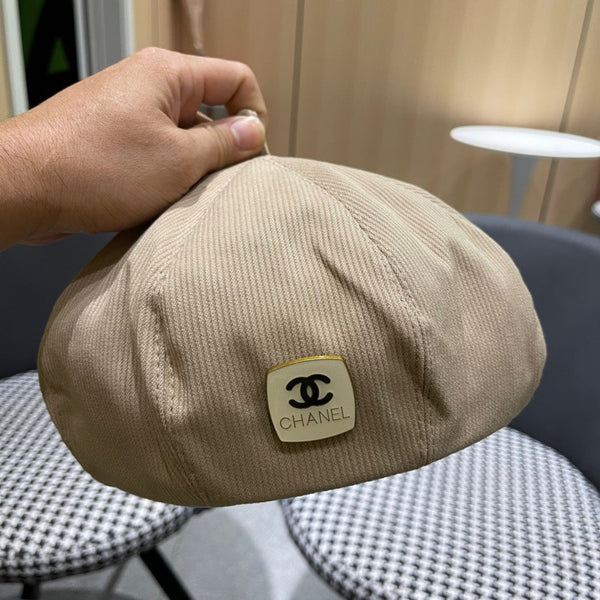 CAPPELLO BASCO IN VELLUTO A COSTE MARRONE ARACHIDI 429843