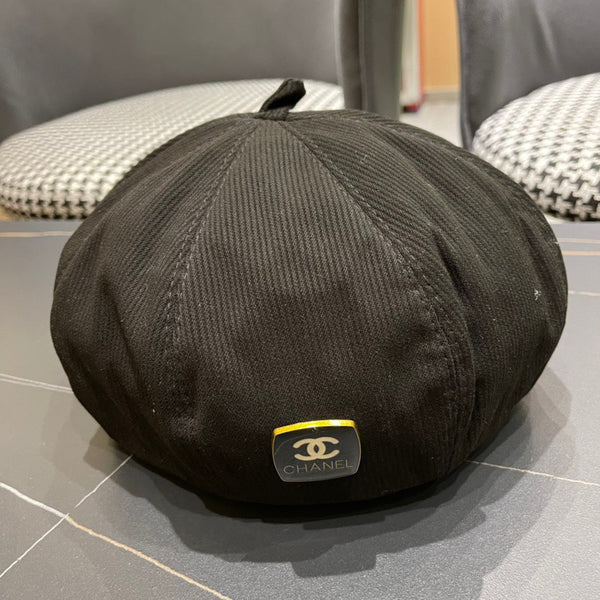 CAPPELLO BASCO IN VELLUTO A COSTE NERO 429844