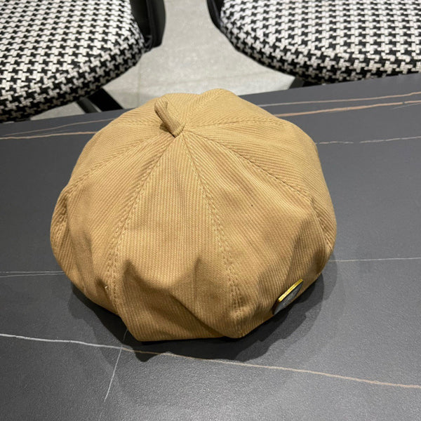 CAPPELLO BASCO IN VELLUTO A COSTE MARRONE SIDRO 429845