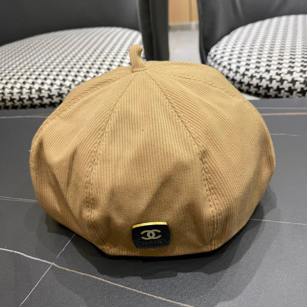 CAPPELLO BASCO IN VELLUTO A COSTE MARRONE SIDRO 429845