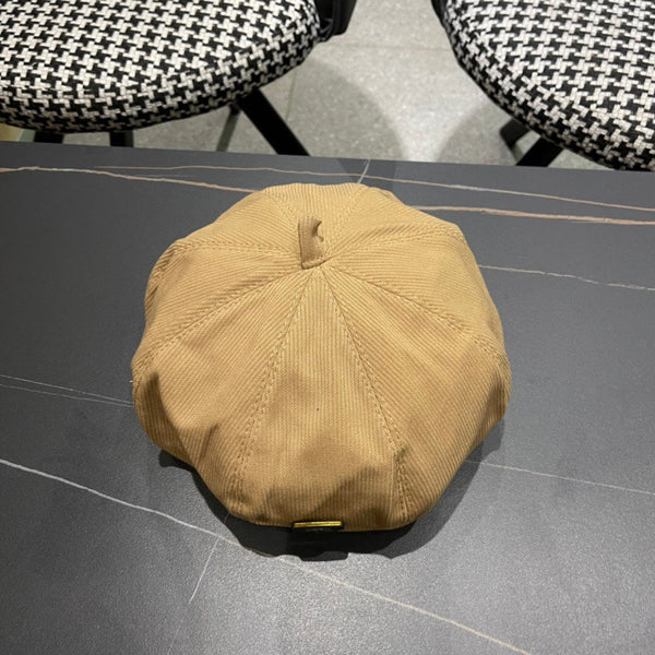 CAPPELLO BASCO IN VELLUTO A COSTE MARRONE SIDRO 429845