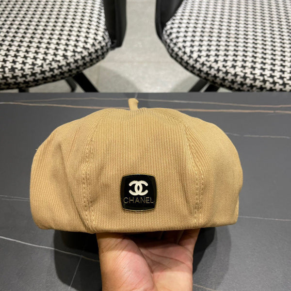 CAPPELLO BASCO IN VELLUTO A COSTE MARRONE SIDRO 429845