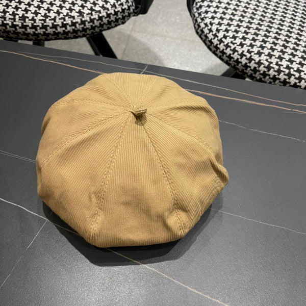 CAPPELLO BASCO IN VELLUTO A COSTE MARRONE SIDRO 429845