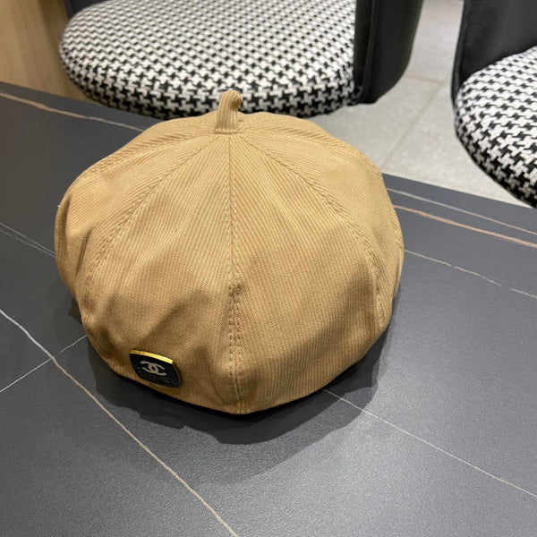 CAPPELLO BASCO IN VELLUTO A COSTE MARRONE SIDRO 429845