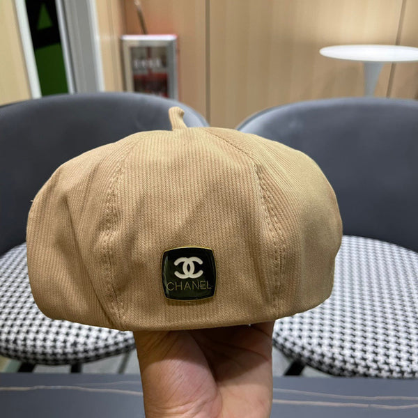 CAPPELLO BASCO IN VELLUTO A COSTE MARRONE SIDRO 429845