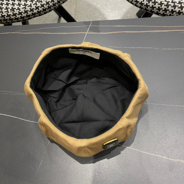 CAPPELLO BASCO IN VELLUTO A COSTE MARRONE SIDRO 429845