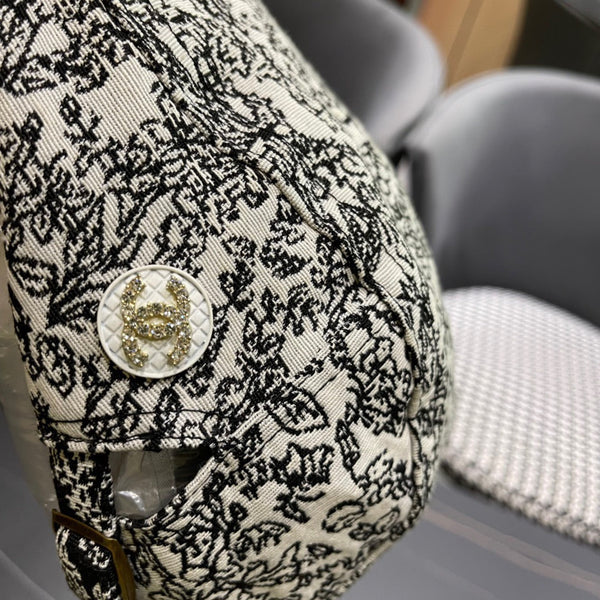 CAPPELLINO BAKER BOY IN TESSUTO BIANCO MISTO NERO 431518