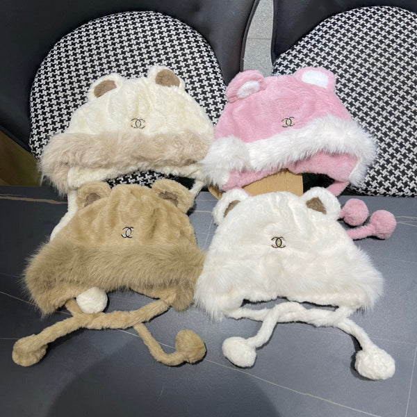 BERRETTO IN PILE E LANA ROSA CONTORNO 433164