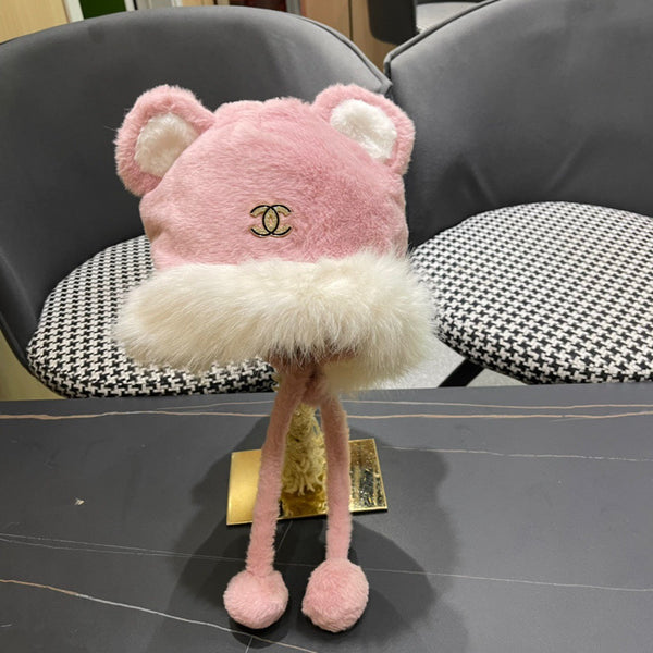 BERRETTO IN PILE E LANA ROSA CONTORNO 433164