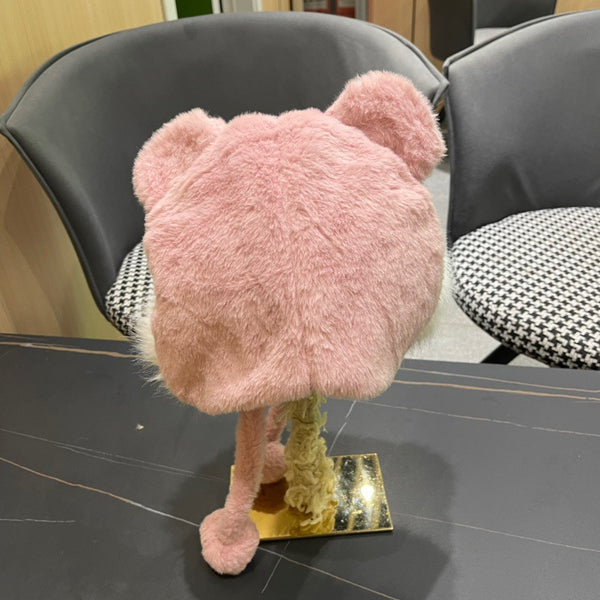 BERRETTO IN PILE E LANA ROSA CONTORNO 433164