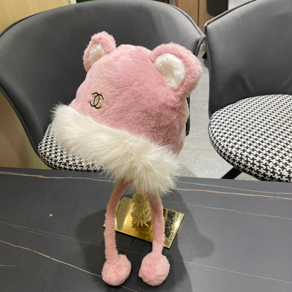 BERRETTO IN PILE E LANA ROSA CONTORNO 433164