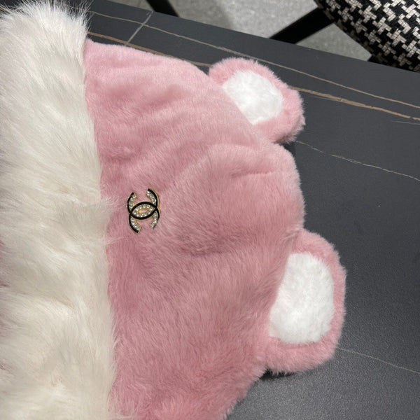 BERRETTO IN PILE E LANA ROSA CONTORNO 433164