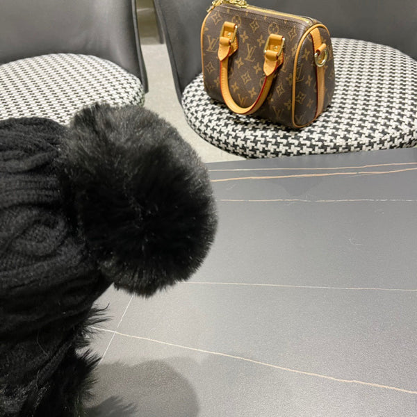 CAPPELLO DEERSTALKER IN LANA E PILE NERO 434696