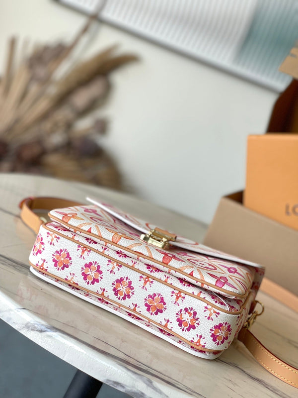 BORSA MÉTIS 25 IN TELA CON MONOGRAMMA CORALLO E FERRAMENTA ORO