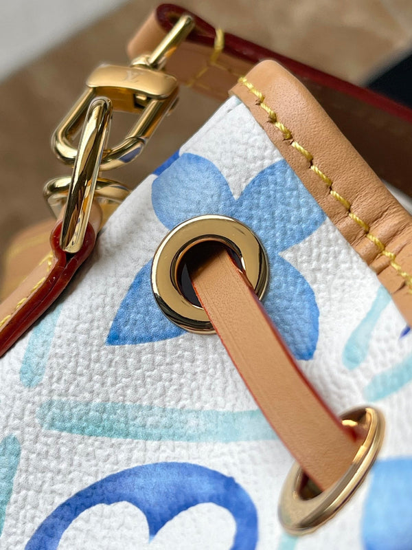 NANO NOAH 16 IN TELA CON PIASTRELLE MONOGRAMMA BLU LAGUNA