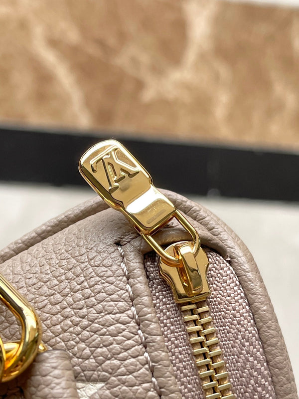 MINI BUMBAG 17 IN TOURTERELLE WHITE MONOGRAM EMPREINTE LEATHER GOLD HARDWARE