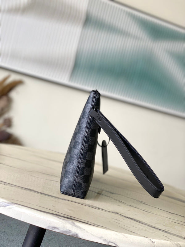 BORSA DA DECOLLO 30 IN TELA DAMIER GRAPHITE GRIGIO NERO