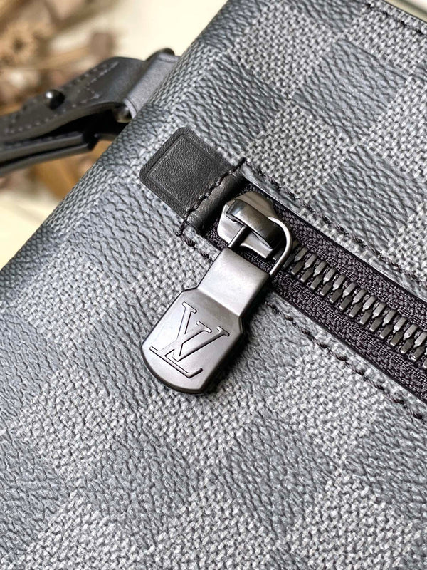 BORSA DA DECOLLO 30 IN TELA DAMIER GRAPHITE GRIGIO NERO