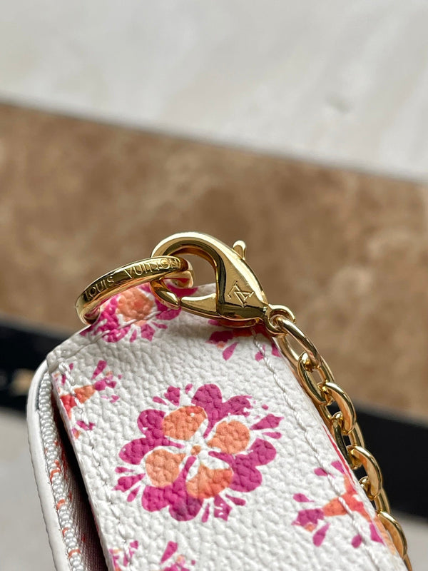 FÉLICIE POCHETTE 21 IN TELA MONOGRAMMA CORALLO