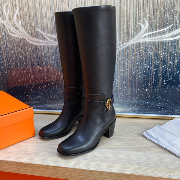 Stivale HM Justine in pelle di vacchetta nera 987482