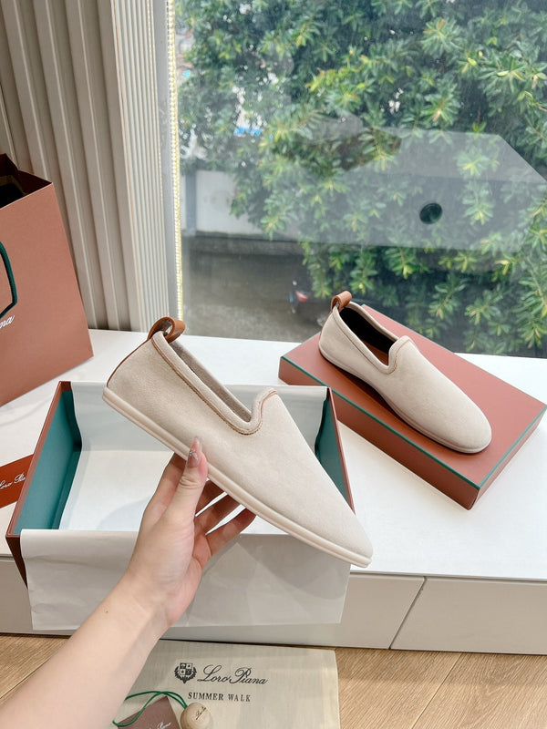 Mocassino Venice Walk in pelle scamosciata color crema