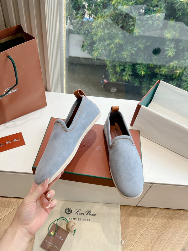 Mocassino Venice Walk in pelle scamosciata blu grigio