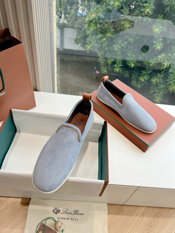 Mocassino Venice Walk in pelle scamosciata blu grigio