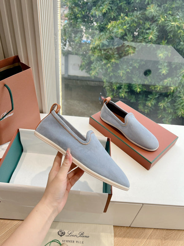 Mocassino Venice Walk in pelle scamosciata blu grigio