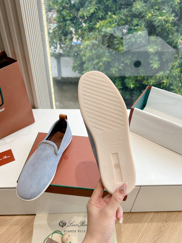 Mocassino Venice Walk in pelle scamosciata blu grigio