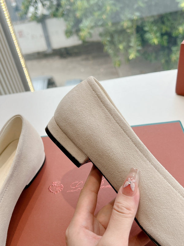 rebecca ballerina flat grey suede