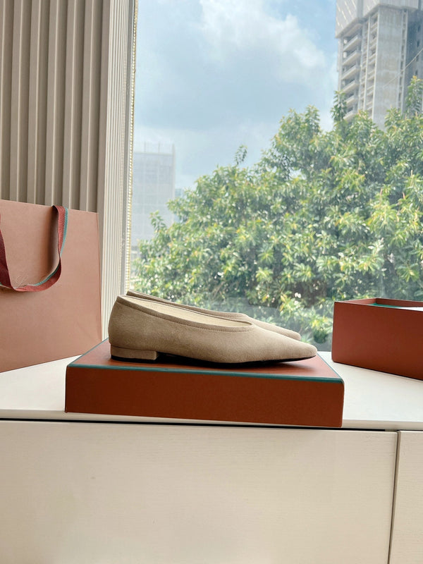 ballerina rebecca in camoscio crema