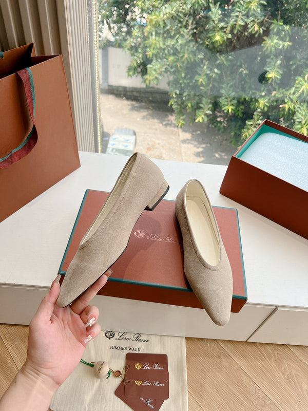 ballerina rebecca in camoscio crema