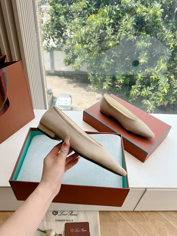 ballerina rebecca in camoscio crema