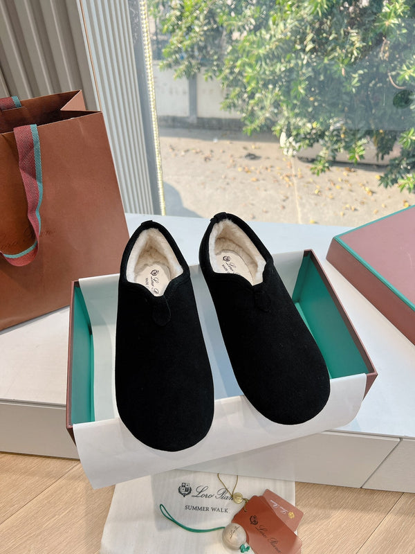 LP Cocooning Floaty Flat Black Wool Fleece Lining And Suede 992981