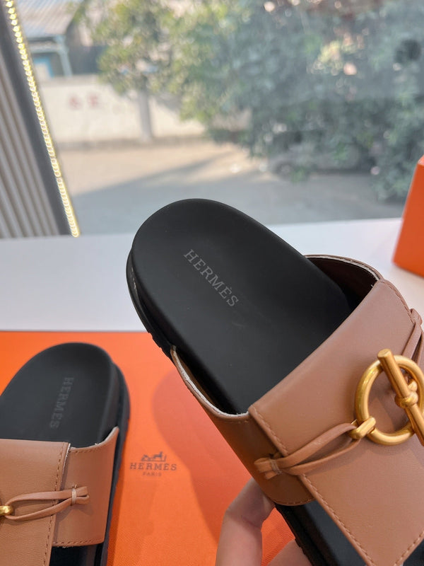 HM Joyce Sandals Black Brown Lambskin 292599