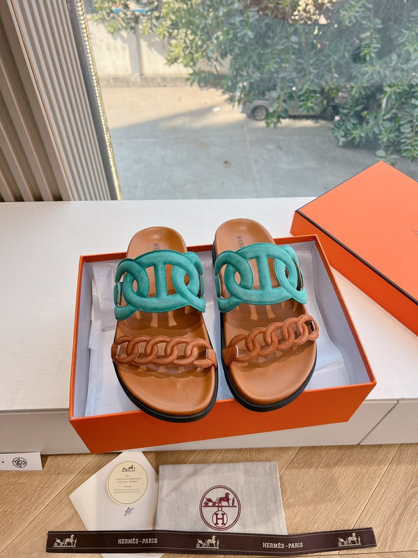 Sandalo HM 25 Extra in pelle di vitello blu oro