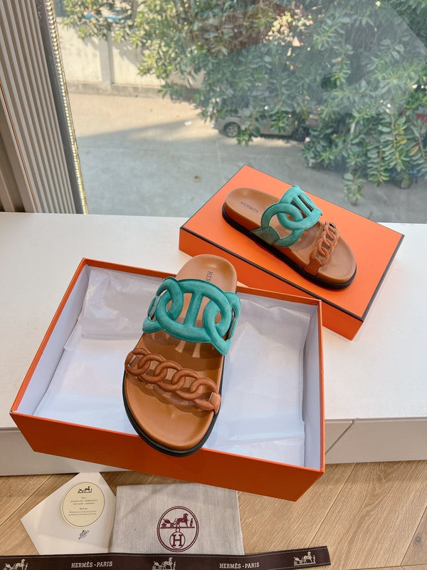 Sandalo HM 25 Extra in pelle di vitello blu oro