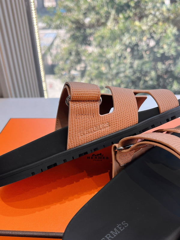 HM Chypre Sandal Brownie Brown Grained Calfskin 202799