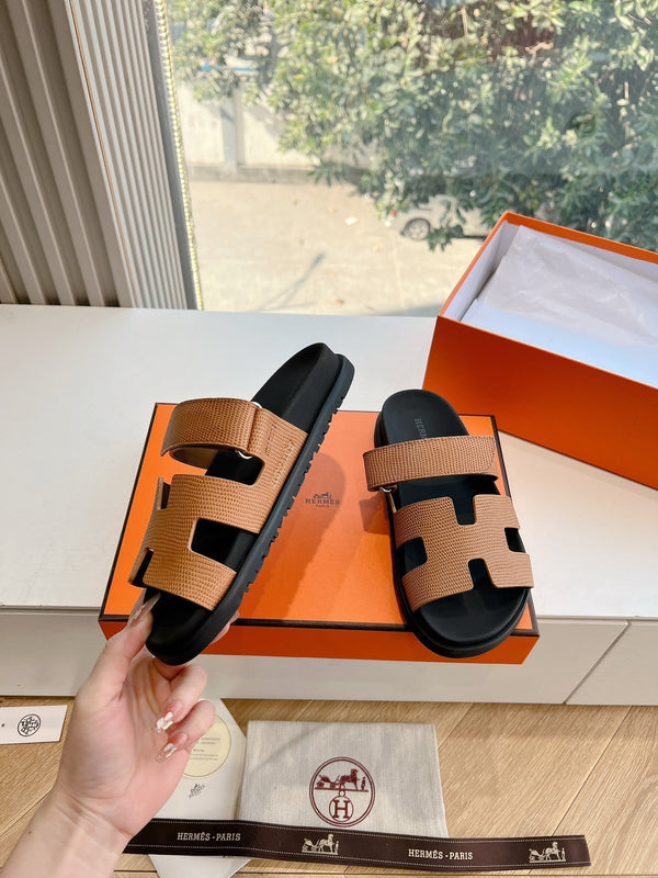 HM Chypre Sandal Brownie Brown Grained Calfskin 202799