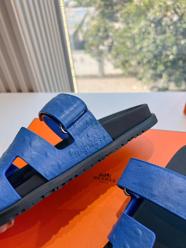 SANDALO CYPRUS IN VITELLO GRANULATO BLU COBALTO