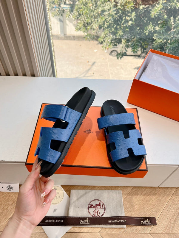 SANDALO CYPRUS IN VITELLO GRANULATO BLU COBALTO