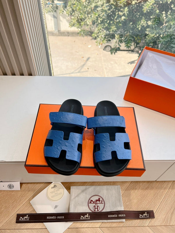 SANDALO CYPRUS IN VITELLO GRANULATO BLU COBALTO