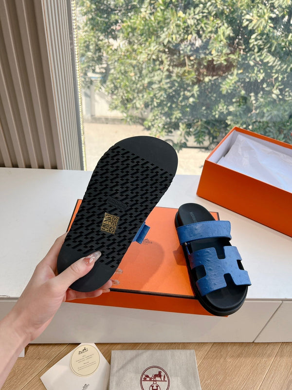 SANDALO CYPRUS IN VITELLO GRANULATO BLU COBALTO